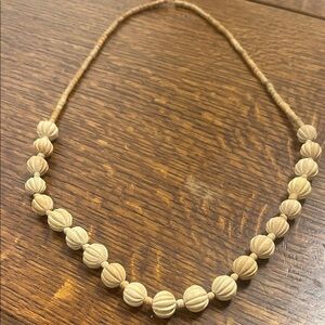 Chic Tan Beaded Necklace 24”